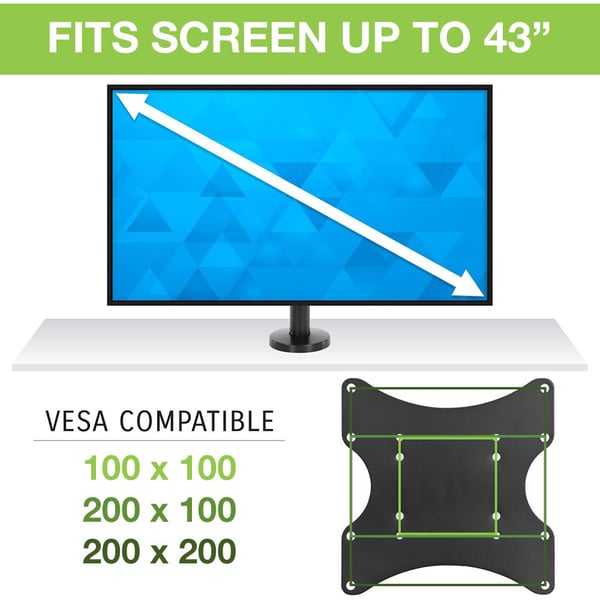 Techly ICA-LCD 316S monitorin kiinnike ja jalusta 109,2 cm (43") Vastaanotto Musta