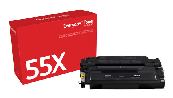 Everyday™ Mustavalko Toner by Xerox compatible with HP 55X (CE255X), High capacity