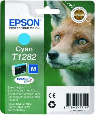 Epson Fox Yksittäispakkaus, syaani T1282 DURABrite Ultra -muste