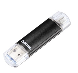 Hama Laeta Twin, 16GB USB-muisti USB Type-A / Micro-USB 3.2 Gen 1 (3.1 Gen 1) Musta