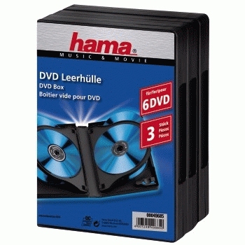 Hama DVD Box 6, Black, Pack - 3 pieces 6 diskar Svart