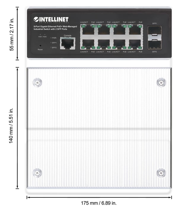 Intellinet 508278 nätverksswitchar hanterad L2+/L3 Gigabit Ethernet (10/100/1000) Strömförsörjning via Ethernet (PoE) stöd Svart