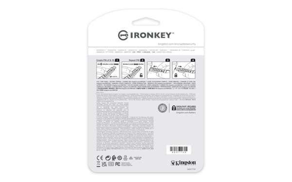 Kingston Technology IronKey 512 GB Keypad 200, FIPS 140-3 niveau 3 AES-256-krypteret