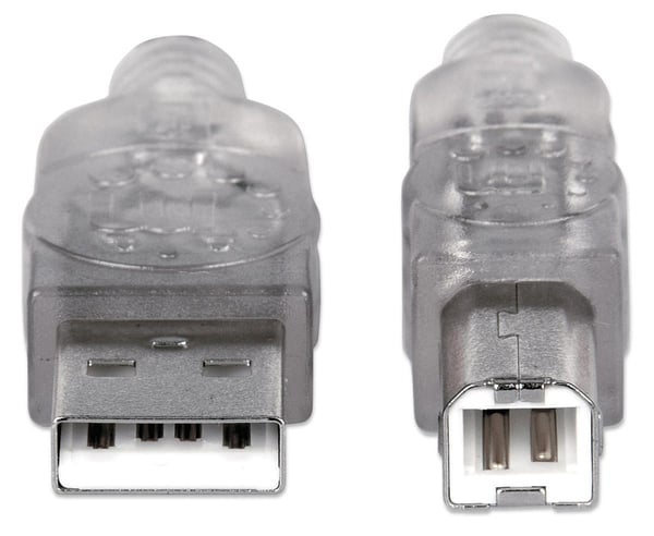 Manhattan 340458 USB-kaapeli USB 2.0 3 m USB A USB B 0,48 Gbit/s Hopea