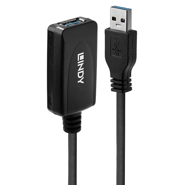 Lindy 43155 USB-kablar USB 3.2 Gen 1 (3.1 Gen 1) 5 m USB A 5 Gbit/s Svart