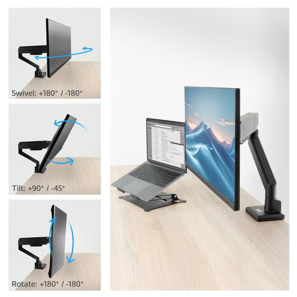 ACT AC8311 fäste och ställ till bildskärm 114,3 cm (45") Bord Svart