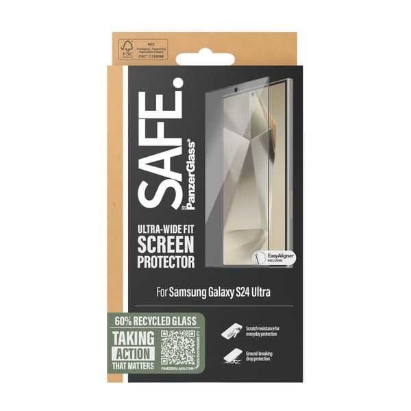 PanzerGlass SAFE. by ® Screen Protector Samsung Galaxy S24 Ultra | Ultra-Wide Fit w. EasyAligner Kirkas näytönsuoja 1 kpl