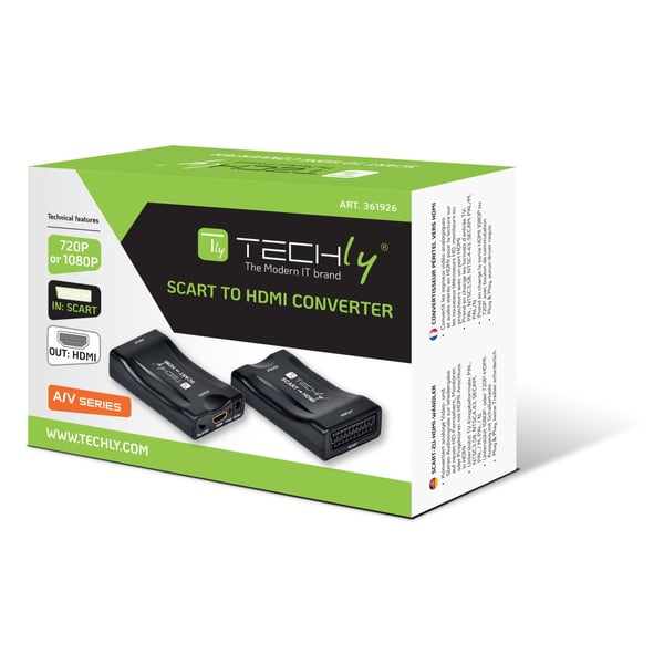 Techly IDATA SCART-HDMI3 videomuunnin 1920 x 1080 pikseliä