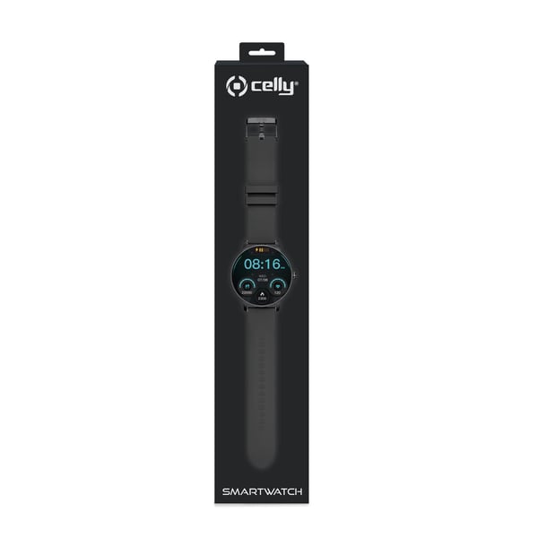 Celly TRAINERROUND2BK Äly- ja urheilukello 3,25 cm (1.28") Digitaalinen 320 x 320 pikseliä Kosketusnäyttö Musta GPS (satelliitti)