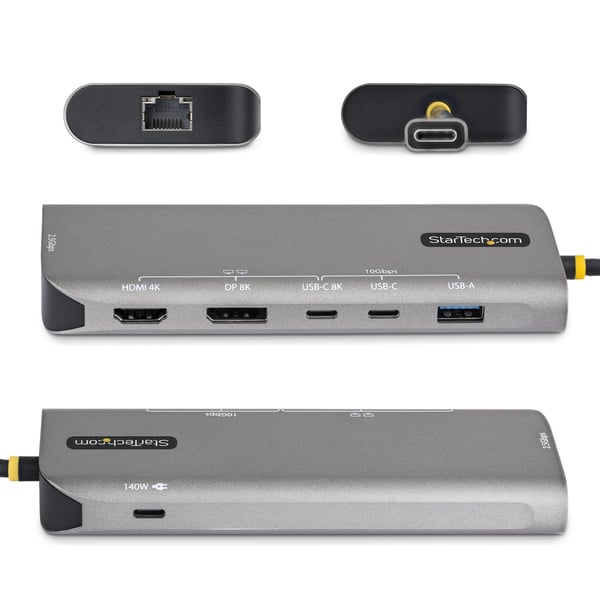 StarTech.com 174B-USB4-MULTIPORT kannettavien tietokoneiden telakka ja porttitoistin Langallinen Harmaa