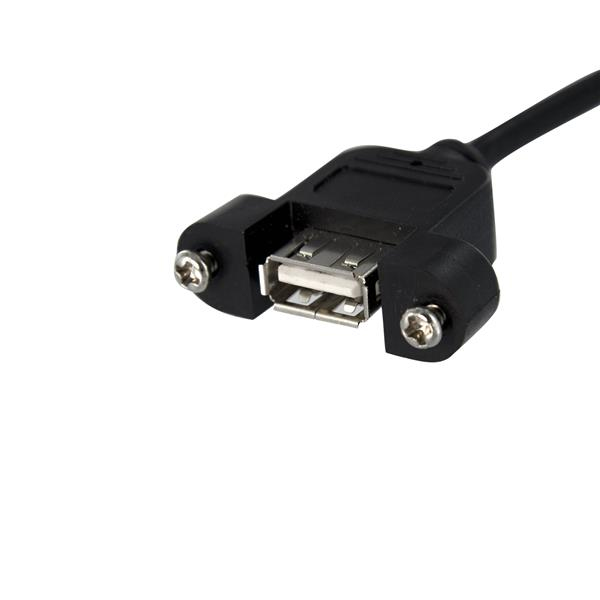 StarTech.com 30 cm Inbouwpaneel USB Kabel - USB A naar Moederbord Aansluitkabel F/F USB-kabel 0,3 m Sort