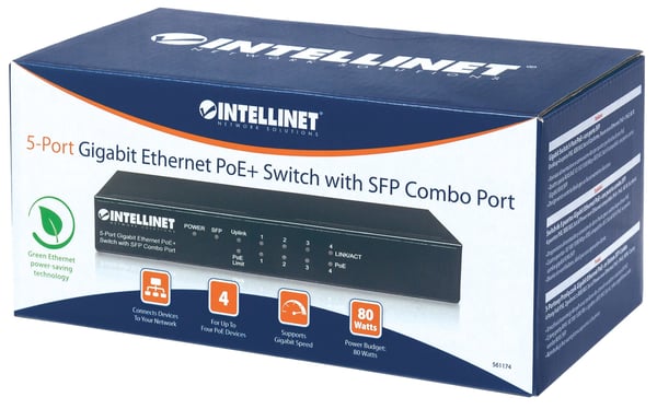 Intellinet 561174 netværksswitch Gigabit Ethernet (10/100/1000) Strøm over Ethernet (PoE) Sort