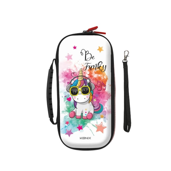 Konix Unik Be Funky Hårdt etui Nintendo Nylon Flerfarvet, Hvid