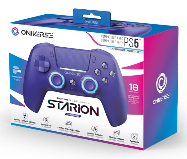 Oniverse Starion Lila Bluetooth Spelplatta Analog Android, PC, PlayStation 5, Playstation 3, iOS