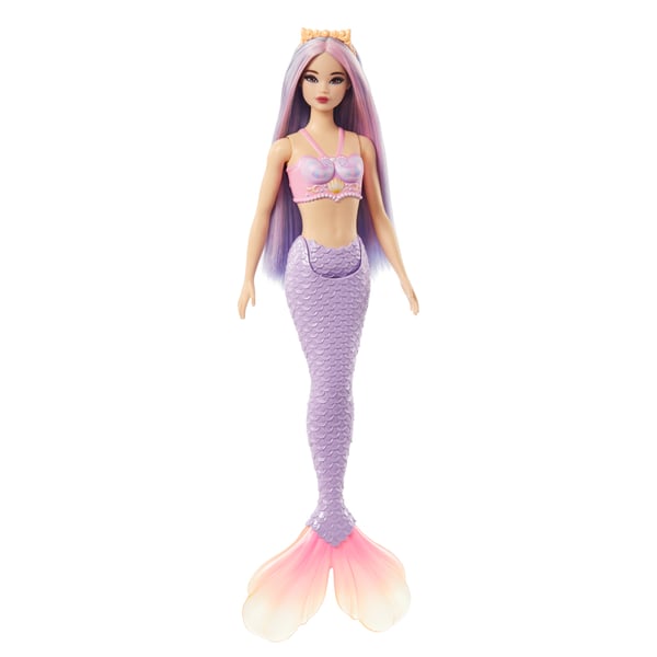 Barbie A Touch of Magic Barbie-havfruedukke med syrenfarvet hår, lilla hale og pandebånd