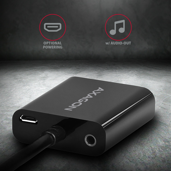 Axagon RVH-VGAN videokabeladapter 0,15 m HDMI Typ A (standard) VGA (D-Sub) Svart
