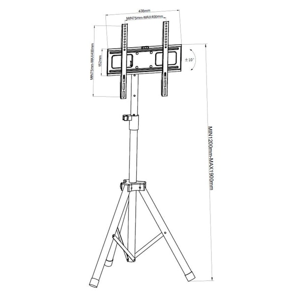 Techly ICA-TR17T2 skærmbeslag til skiltning 152,4 cm (60") Sort