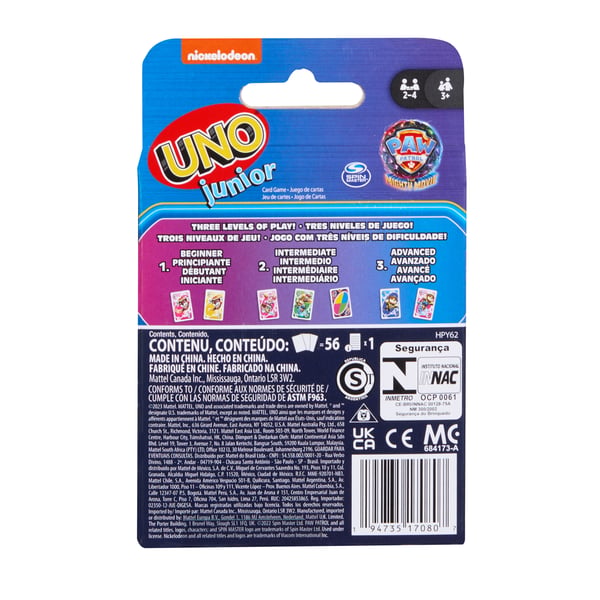 Mattel Games UNO Junior Paw Patrol The Mighty Movie