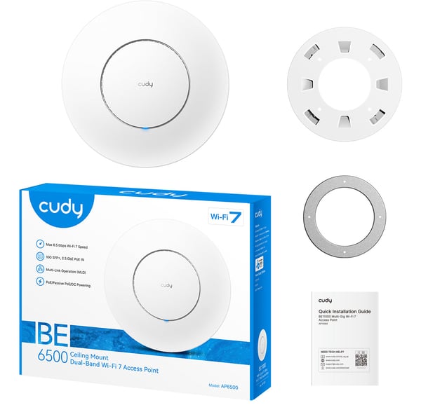 Cudy AP6500 access-punkter för trådlösa nätverk 6453 Mbit/s Vit Strömförsörjning via Ethernet (PoE) stöd