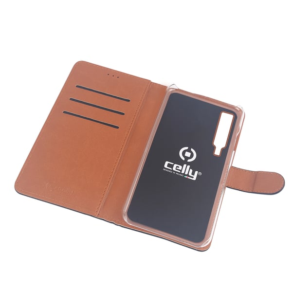 Celly WALLY795 mobiltelefon etui 15,2 cm (6") Tegnebogsetui Sort, Brun