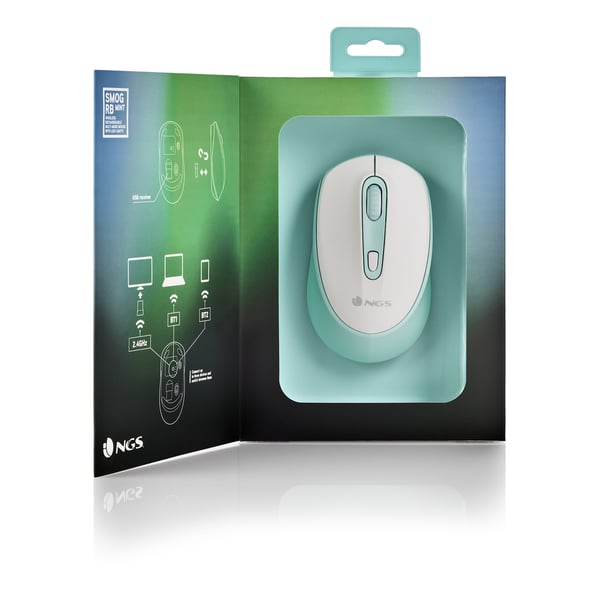NGS SMOG MINT-RB hiiri Pelaaminen Molempikätinen RF Wireless + Bluetooth Optinen 2400 DPI
