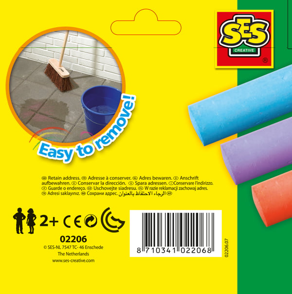 SES Creative Playground chalks 6 pack fortovskridt 6 stk