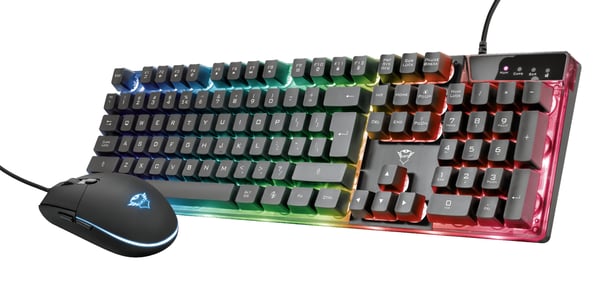 Trust GXT 838 tastatur Mus inkluderet Spil USB QWERTY Italiensk Sort