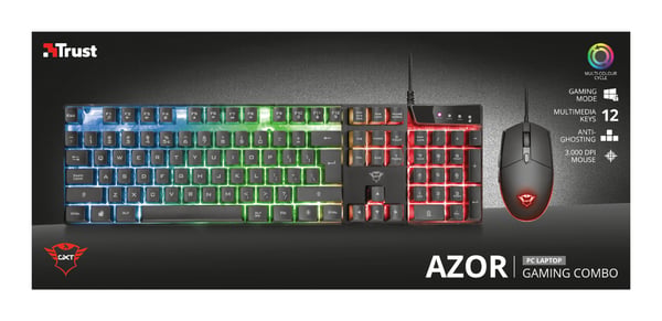 Trust GXT 838 tastatur Mus inkluderet Spil USB QWERTY Italiensk Sort