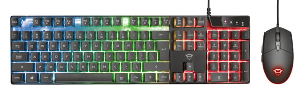 Trust GXT 838 tastatur Mus inkluderet Spil USB QWERTY Italiensk Sort