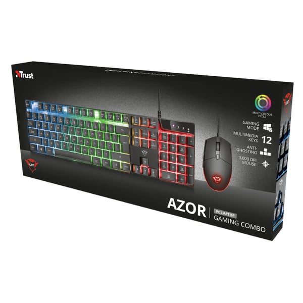 Trust GXT 838 tastatur Mus inkluderet Spil USB QWERTY Italiensk Sort