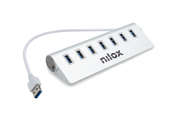 Nilox NX7HUB30 interface hub USB 3.2 Gen 1 (3.1 Gen 1) Type-A 5000 Mbit/s Grå
