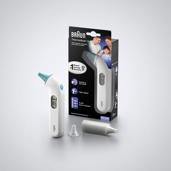 Braun ThermoScan 3 Kontakt Hvid Øre