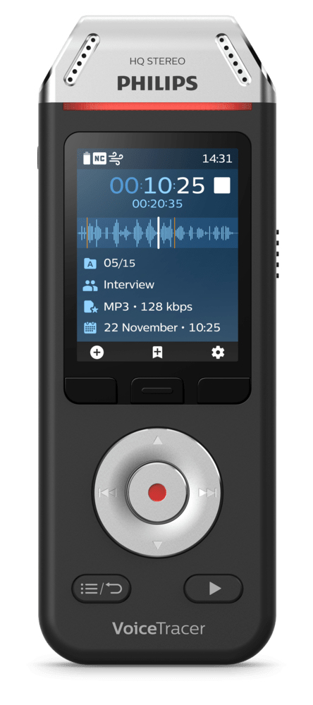 Philips Voice Tracer DVT2110/00 Diktafon Flashkort Sort, Krom