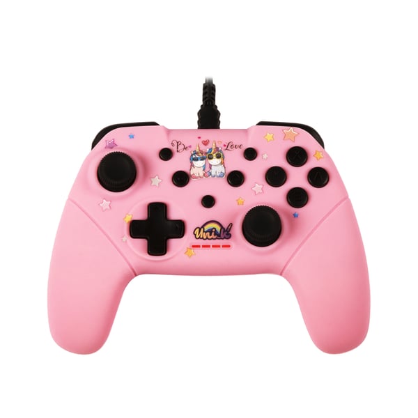 Konix KX UNIK SWITCH/PC PAD BE LOVE Vaaleanpunainen USB Pad-ohjain Analoginen/Digitaalinen Nintendo Switch, PC