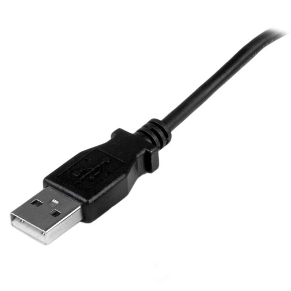 StarTech.com 2 m USB 2.0 A til Micro B-kabel med opadvinklet stik - Sort - USB A / Micro B-datakabel