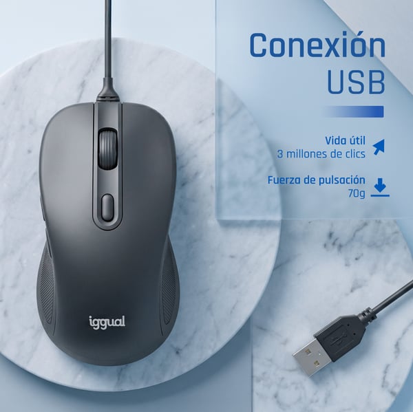 iggual OFFICE-ELITE-PRO-6D 3600DPI hiiri Oikeakätinen USB A-tyyppi Optinen