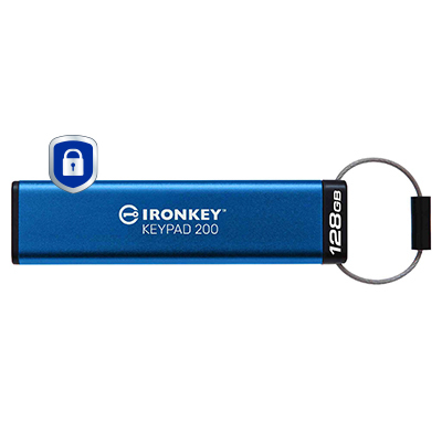 Kingston Technology IronKey 128 Gt Keypad 200, FIPS 140-3 Lvl 3 AES-256-laitesalaus Kingston Technology IronKey 128 Gt Keypad 200, FIPS 140-3 Lvl 3 AES-256-laitesalaus