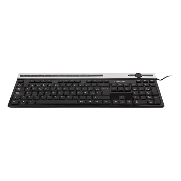 UNYKAch A 2930 tastatur Hjem USB QWERTY Sort, Sølv