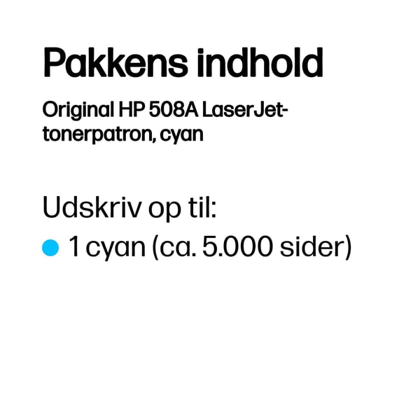 HP Original 508A LaserJet-tonerpatron, cyan