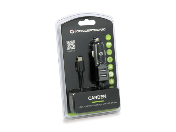 Conceptronic CARDEN05B oplader til mobil enhed Universel Sort Cigartænder Automatisk