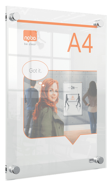 Nobo Premium Plus A4 klar akryl plakatramme til vægmontering