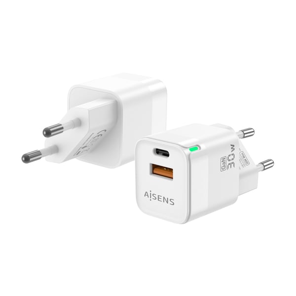 AISENS ASCH-30W2P004-W mobilladdare Universal Vit AC Snabb laddning inomhus AISENS ASCH-30W2P004-W mobilladdare Universal Vit AC Snabb laddning inomhus