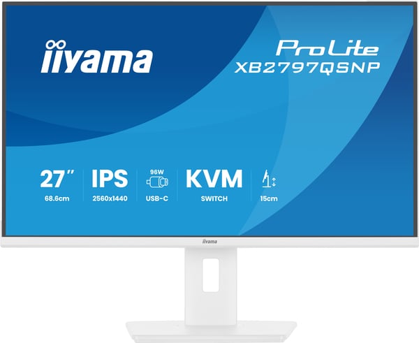 iiyama ProLite XB2797QSNP-W1 27" IPS LCD computerskærm 68,6 cm (27") 2560 x 1440 pixel Quad HD Hvid