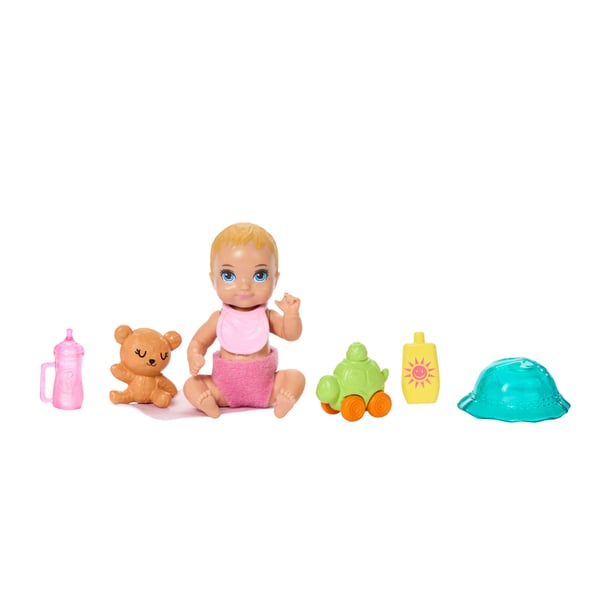 Barbie Skipper Babysitters Inc. -lelupakkaus, jossa Skipper-nukke, vauvanukke, lastenvaunut ja 7 tarviketta