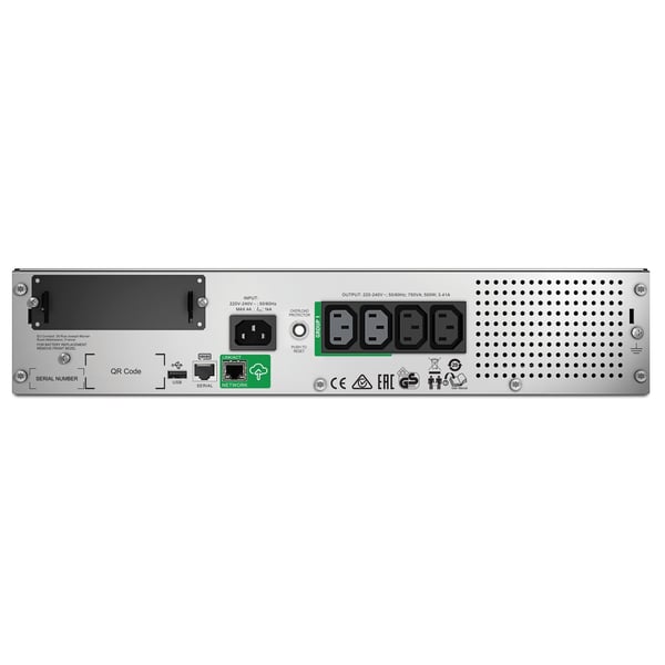 APC SMT750RMI2UC UPS-enhed Interaktivt indgangsstik 0,75 kVA 500 W 4 AC stikkontakt(er)