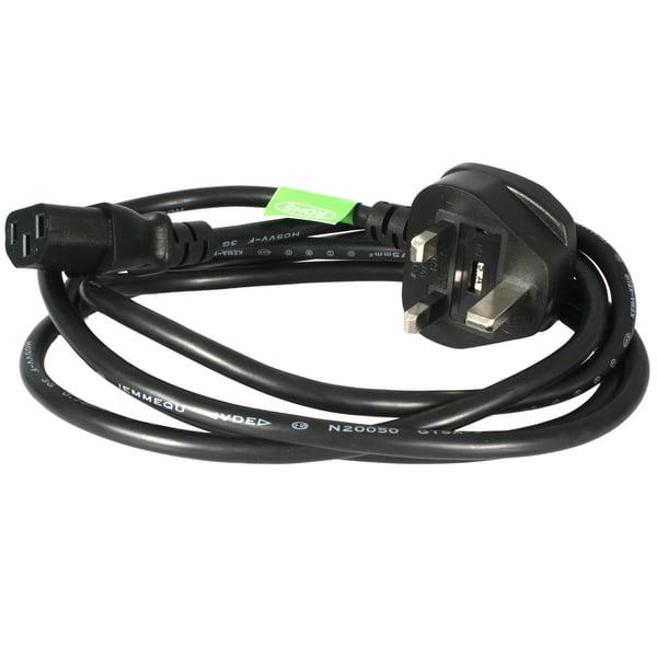 StarTech.com 1,8 m GB Computer Strømkabel, 18AWG, BS 1363 til C13, 10A 250V, Sort erstatnings-AC Str