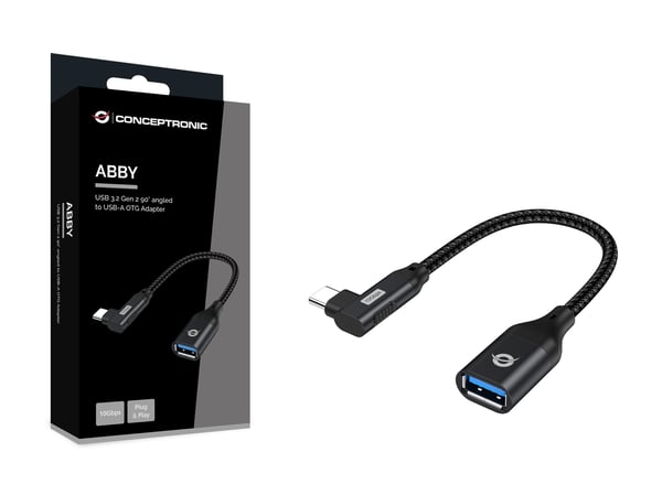 Conceptronic ABBY19B kabel kønsskifter USB-C USB-A Sort