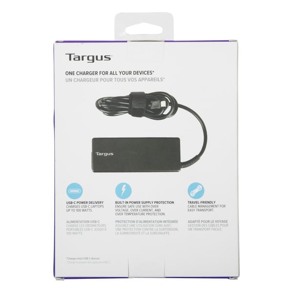 Targus nätadapter - 100 Watt - PD (USB-C) - Svart