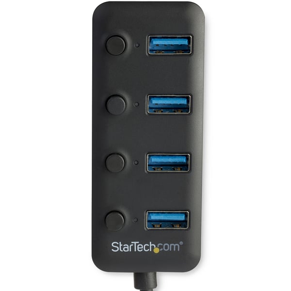 StarTech.com 4-portars USB 3.0-hubb - 4x USB-A med individuella på/av-knappar