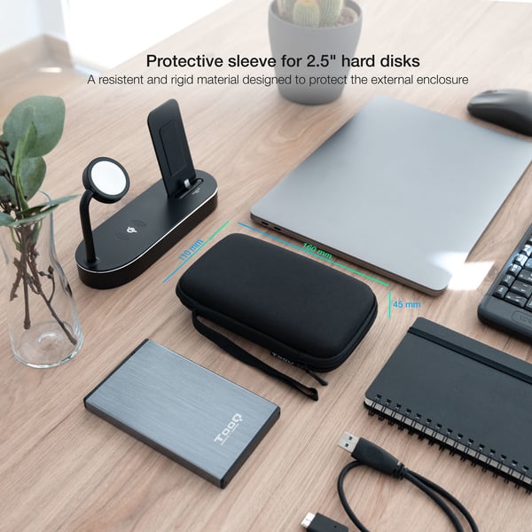 TooQ TQBC-E2503B etui til drev Sort